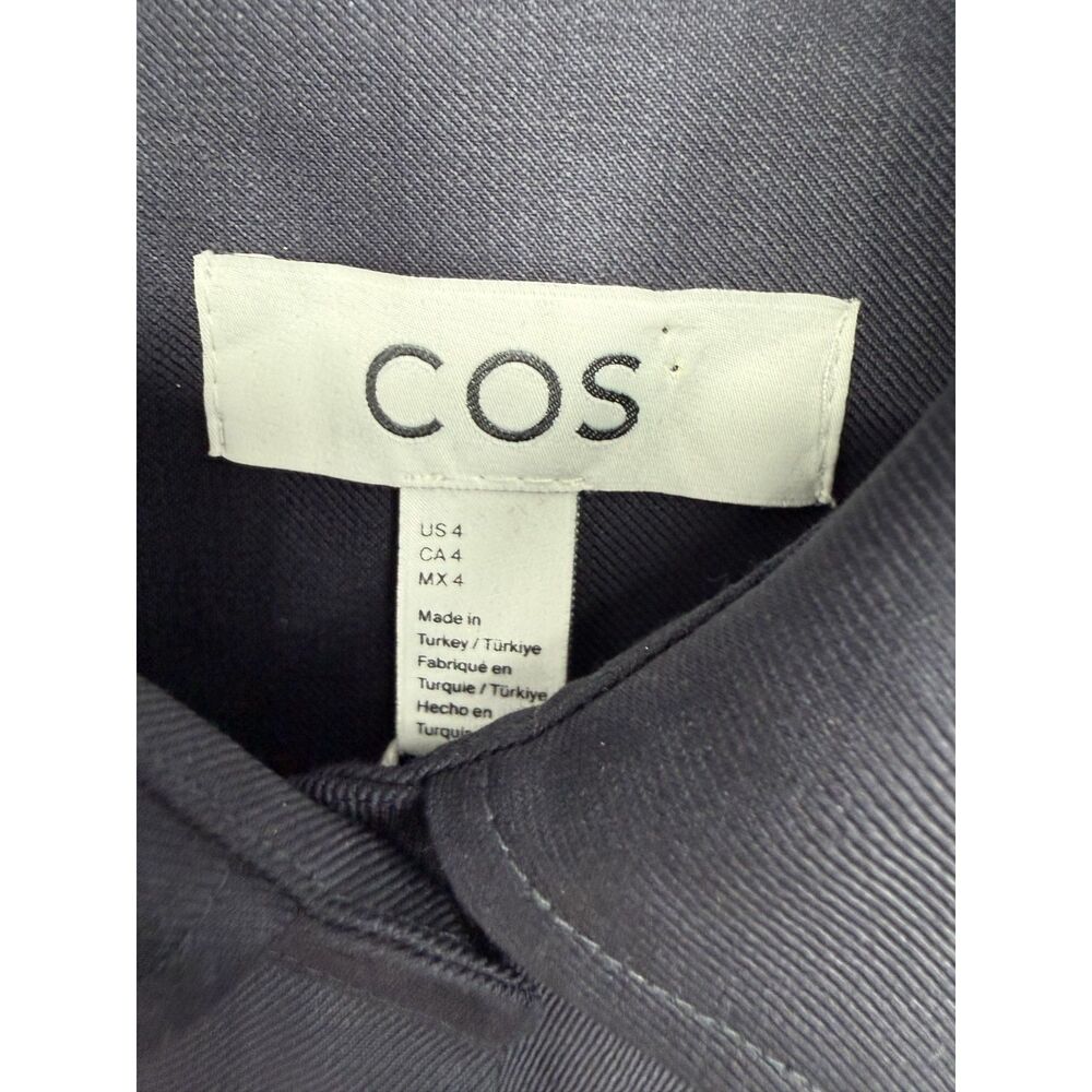 COS Navy Wool Midi Collar Long Sleeve Dress Size 4 - Picture 5 of 9